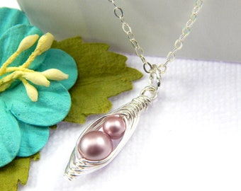 Mother And Daughter Silver Necklace,Petite Necklace, Ideal Gift For Your Mother, Young Girl Gift,Choose Your Colors