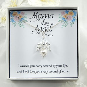 Mama Of An Angel Necklace,Miscarriage Gift Necklace,Angel Baby,Pregnancy Loss Keepsake,Bereavement Gift, Stillborn Gift,Sorry For Your Loss
