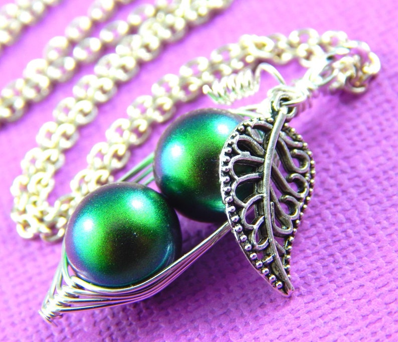 Two Peas in A Pod Necklacepea Pod Necklace Peas in a Pod2 Etsy Australia