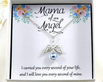 Mama Of An Angel Necklace,Miscarriage Gift Necklace,Angel Baby,Pregnancy Loss Keepsake,Bereavement Gift, Stillborn Remembrance Gift