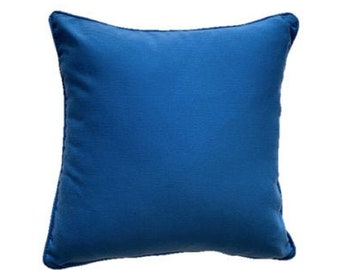 45cm x 45cm blue outdoor cushion cover with piping