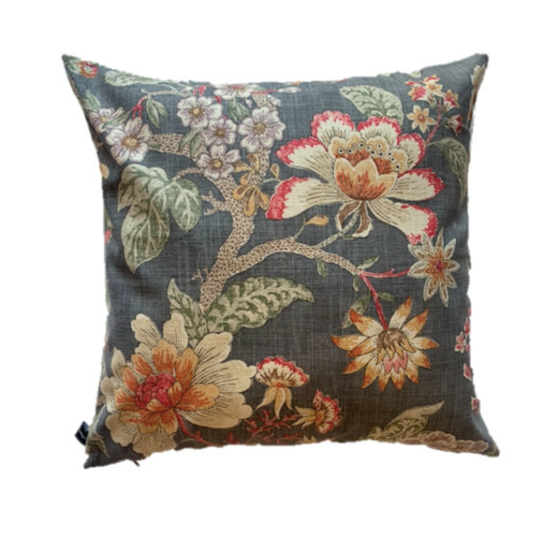 55cm X 55cm Grey Floral Cushion Cover Collection Etsy