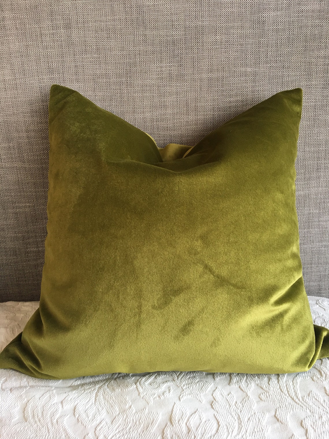 Olive Green Velvet cushion cover. 50cm x 50cm Etsy