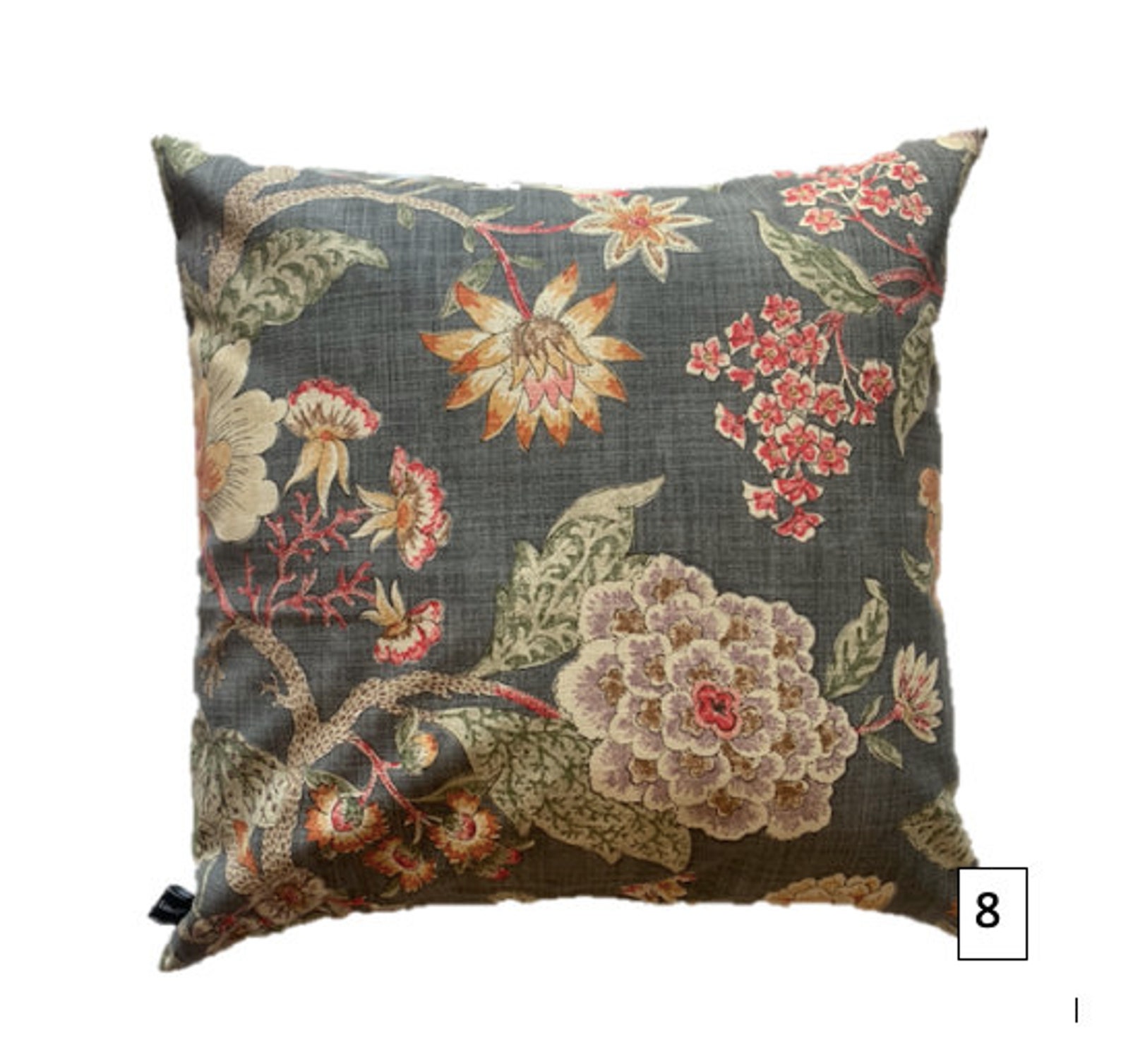55cm X 55cm Grey Floral Cushion Cover Collection Etsy