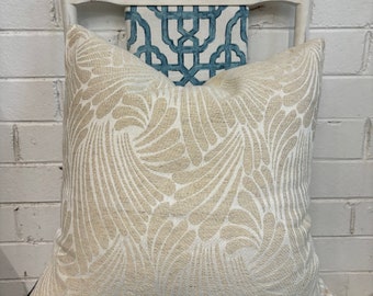 Florence Broadhurst textured 100% cotton 50cm x 50cm cream and white cushion cover