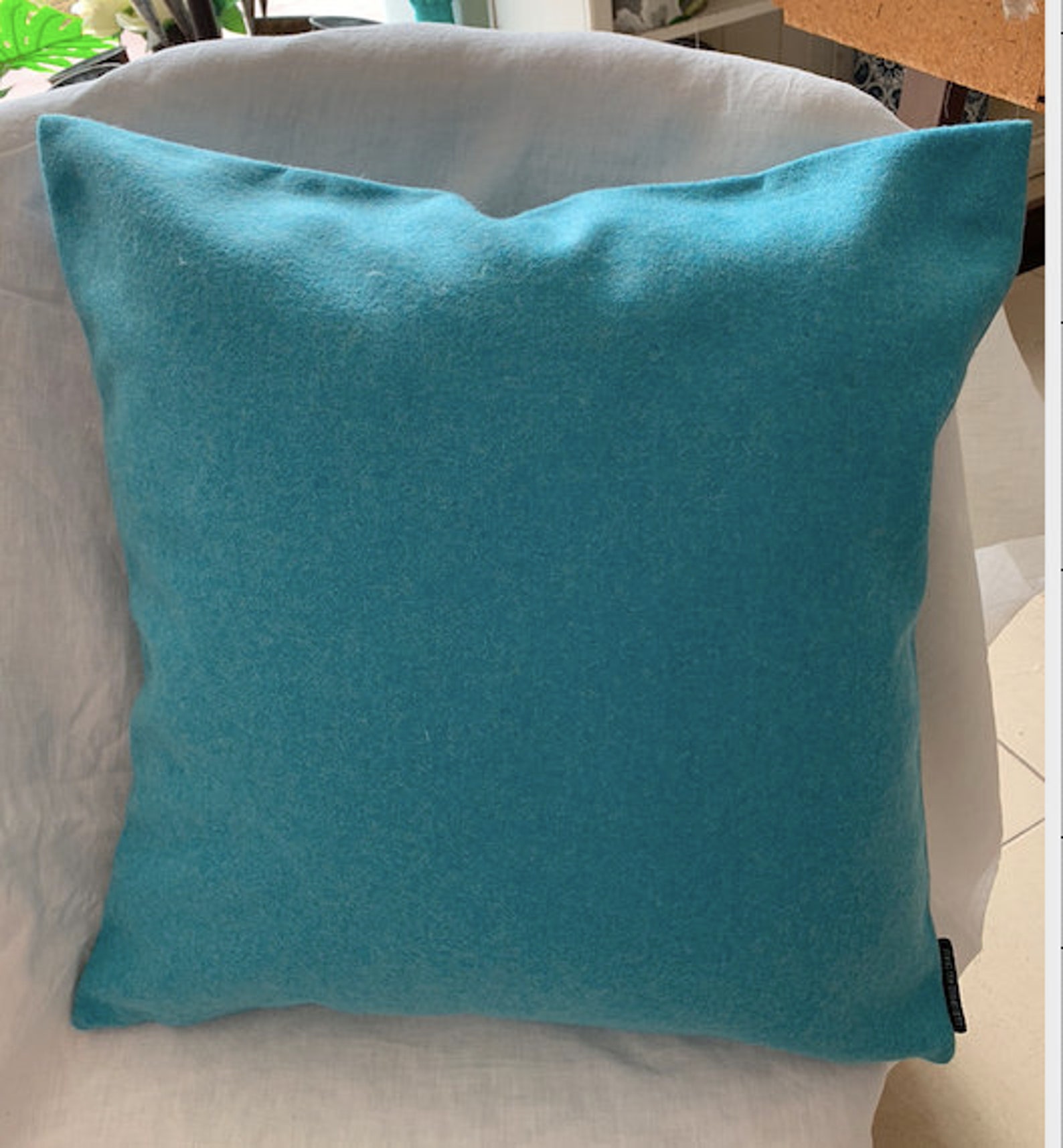 50cm X 50cm Light Blue Wool Cushion Cover Etsy