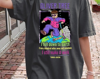 Oliver Tree Memorial Graphic Tee, I Fell Down To Earth Retro T-Shirt, Unisex Y2k Clothing