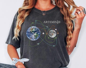 Camiseta del lanzamiento del cohete Artemis II 2026, camiseta de la futura misión lunar, camiseta de exploración espacial, regalo científico