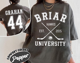 Briar University Graham 44 Unisex T-shirt & Tank Top, College Hockey Romance Shirt, Off Campus, Briar U Hockey Shirt, Booktok Hockey Gift