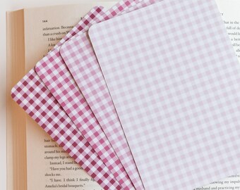 Pink Gingham E-Reader Inserts: Compatible with Kindle and Kobo, Bookish Accessories