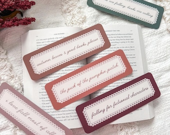 Fall Phrases Bookmarks | Seasonal Bookmark For Book Lovers