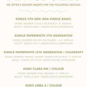 Green Gingham E-Reader Insert: Compatible with Kindle and Kobo, Bookish Accessories image 7