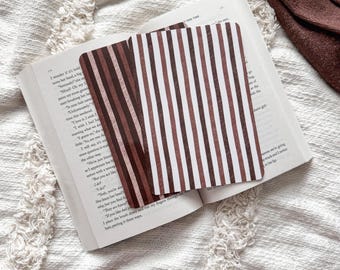 Coffee-Colored Stripes E-Reader Insert: Compatible with Kindle and Kobo, Bookish Accessories