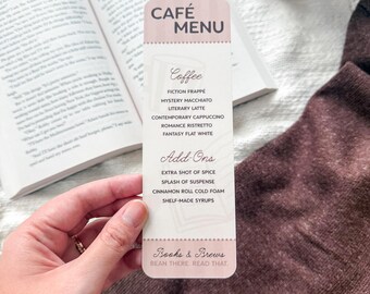Books & Brews Café Menu Bookmark