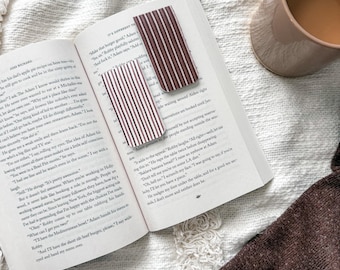 Coffee-Colored Stripes Magnetic Bookmarks