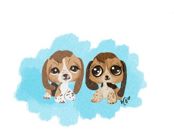 LPS Inspired Custom Pet Portrait: Personalized Digital Pet Drawing