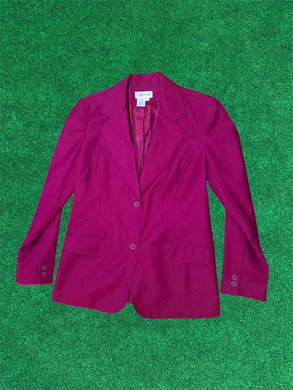 Fuchsia button-down blazer with pockets - image 1