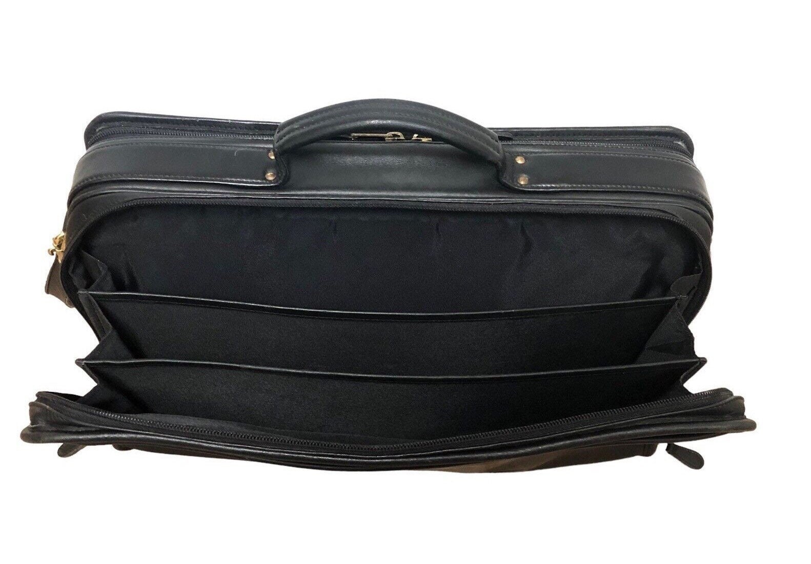 Coach Black Glove Tanned Leather 0537 Laptop Attache Messenger Bag