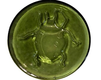 Ladybug Lady Bug Glass Paperweight Art Glass Green