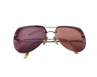 LUXOTTICA AVIATOR ALPHA Eyeglasses Sunglasses Heavy Gold Electroplate 135 54/18