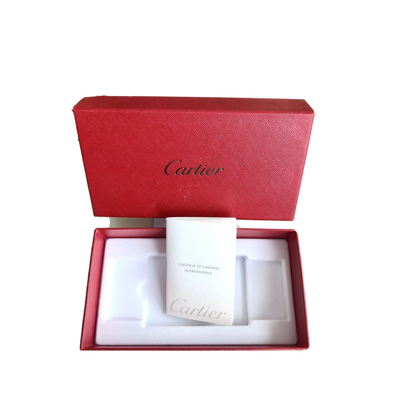 Cartier Red Wooden Jewelry Watch Display Case, Two Extra Boxes + Book For  Sale at 1stDibs