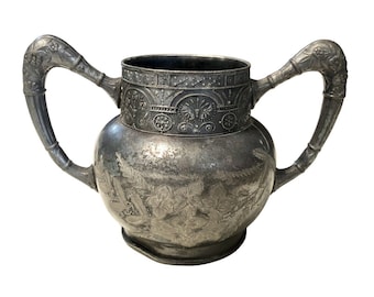 Barbour Bros Sugar Bowl 992 Silver Quadruple Plate Handles Engraved Floral