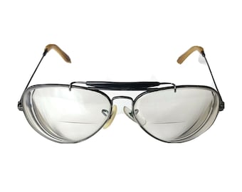 Vintage B&L RAY-BAN Black Aviator Sunglasses Eyeglasses 62[]14