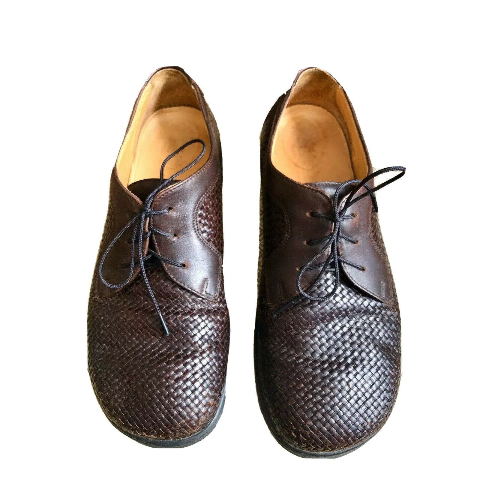 Quality Mens Brown Woven Leather Highlander Germany Shoes 