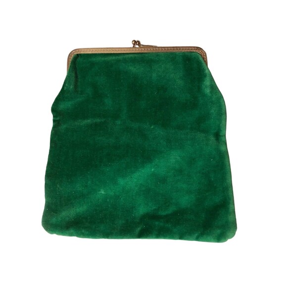Green Velvet Handbag Purse VOGUE Barrettes HANES … - image 10