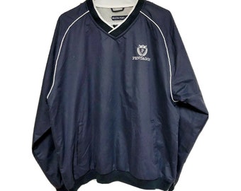 Men’s Navy Blue Beacon Point PENTAGON Wind Breaker Pullover XL
