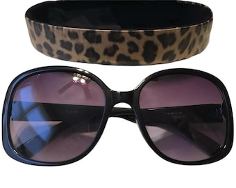 GUESS GU 7314 Black Rhinestone SUNGLASSES w/ Guess Hard Case And Cloth