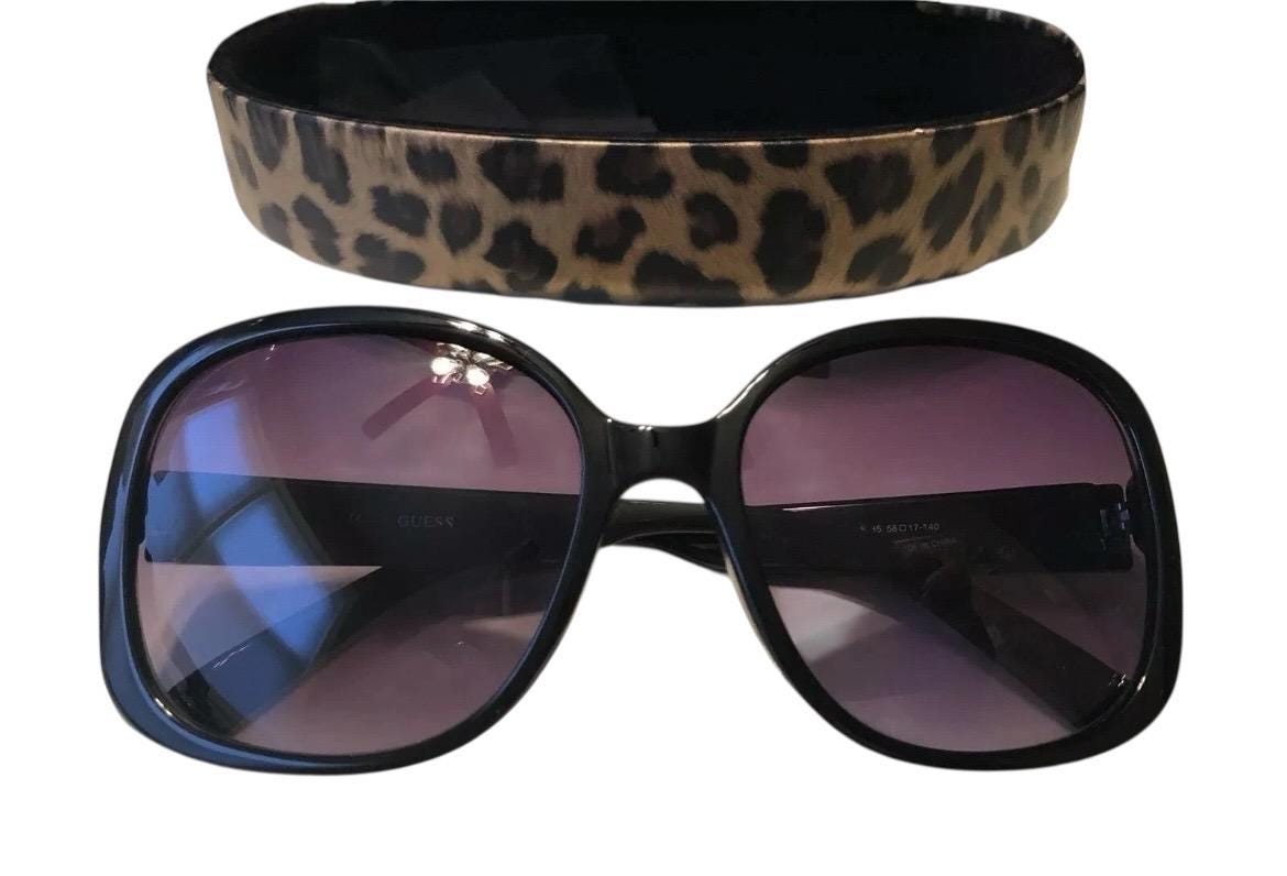 GUESS GU 7314 Black Rhinestone SUNGLASSES W/ Guess Hard Case  display picture 1