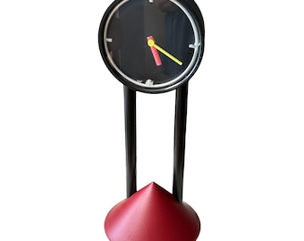80s Postmodern Neon Table Mantel Clock Memphis Geometric Architectural