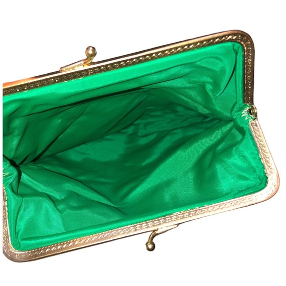 Green Velvet Handbag Purse VOGUE Barrettes HANES … - image 7