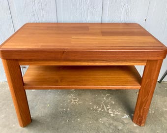 Vintage Mid Century Teak Dane Designs Scandinavian Heavy End Table