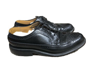 O’SULLIVAN Size 9 Men's Black Leather Dress Wingtip Shoes 66744909