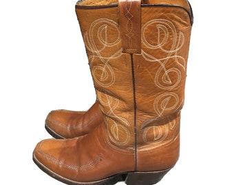 Lucchese MEN'S British Tan Brown boots 8.5 Spanish Collection Spain Western