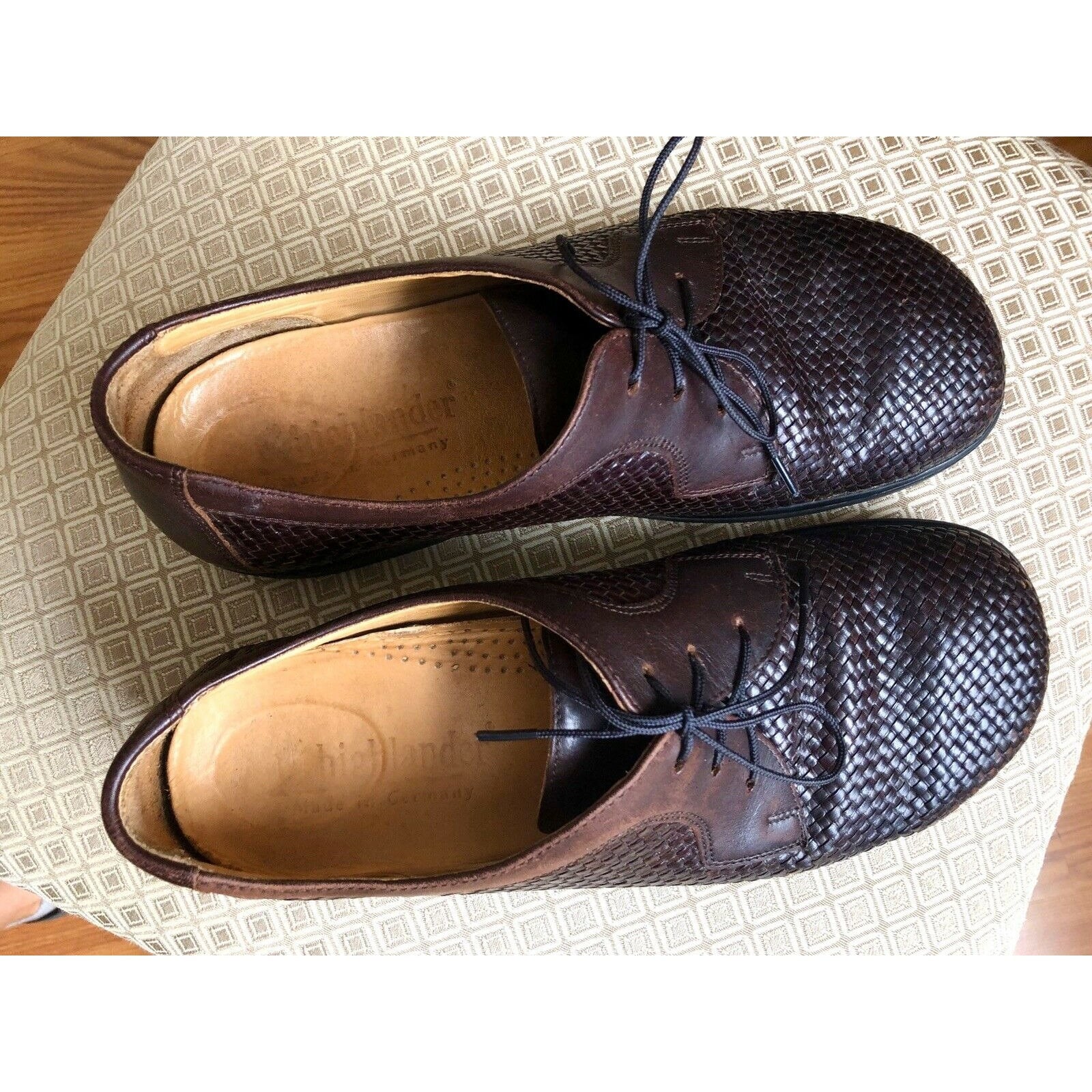 Quality Mens Brown Woven Leather Highlander Germany Shoes  display picture 1