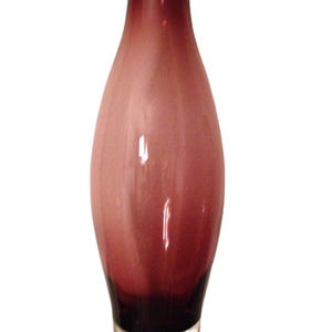 Mid Century TALL Wine Purple Colored High Qualty Glass Vase 13.5&quot;