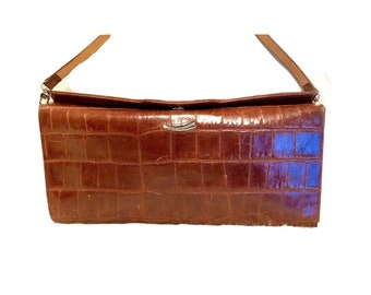 brown croc bolsauette bolsa