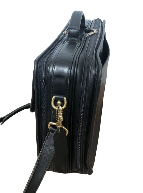 Coach Black Glove Tanned Leather 0537 Laptop Attache Messenger Bag