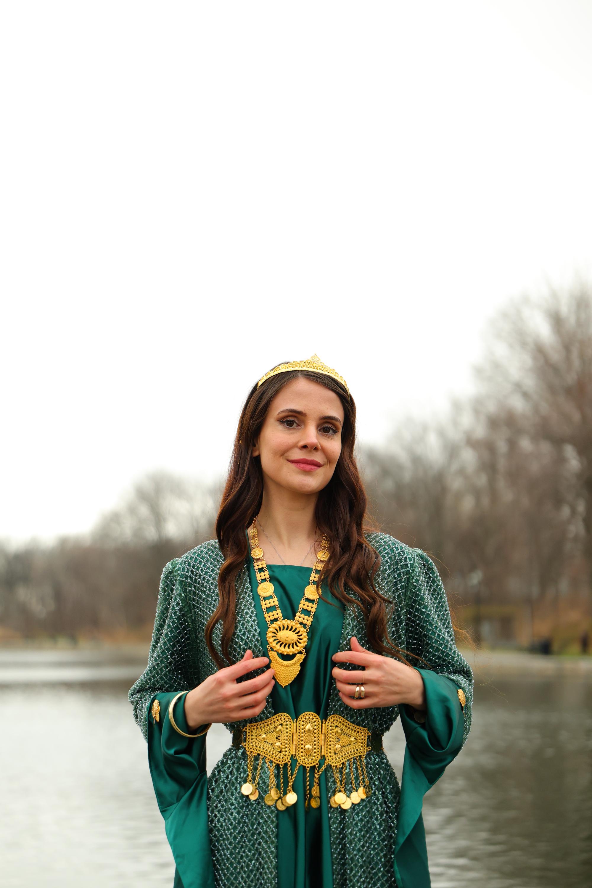 kurdish ladies dress Traditional Beaded Green Women's Dress , Traditional Women's Dress. Kurdish Clothes Dresses, Kiras Fistan for Newroz PDPVIDEO