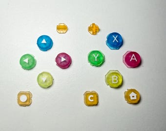 Nintendo Switch 2 Joy-cons Custom Replacement Buttons, Transparent - Full Set