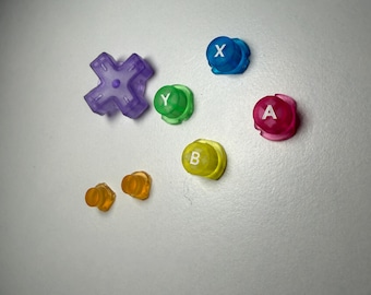 Nintendo 2DS/3DS Custom Buttons - ALL MODELS - transparent red, blue, green, yellow