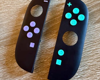Nintendo Switch 2 Joy-cons Custom Replacement Buttons, Violet and Mint, Ready to Ship - Full Set