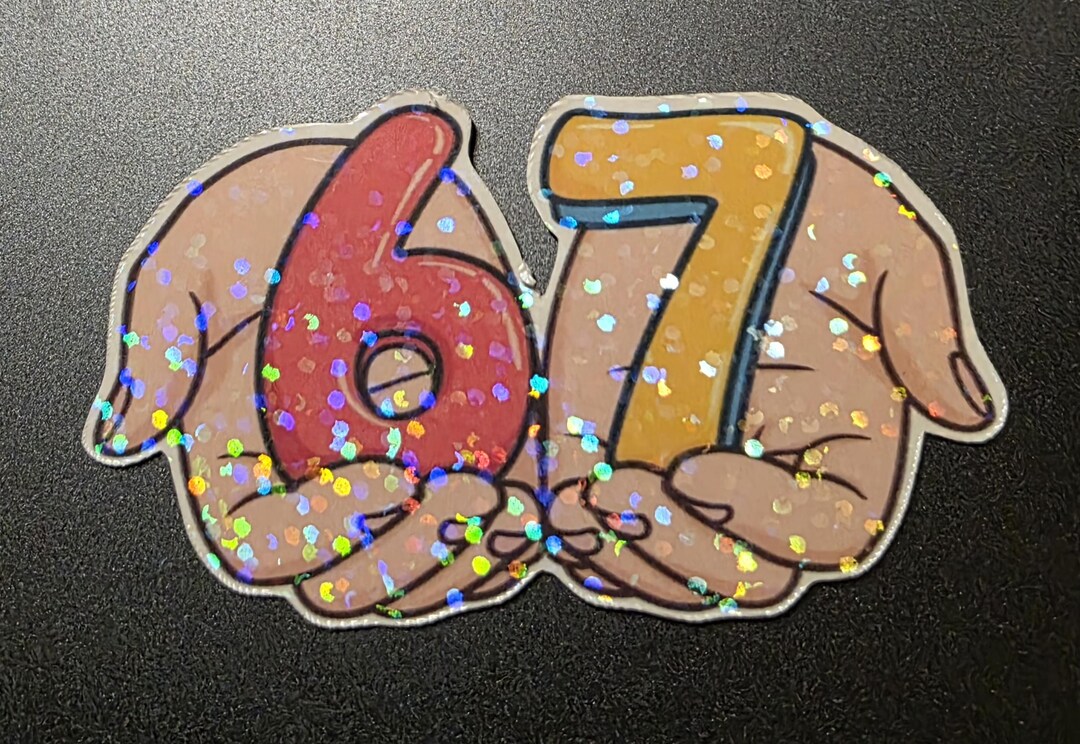 6 7 Stickers, Holographic, Water Resistant, Set of 2 per Pack - Etsy