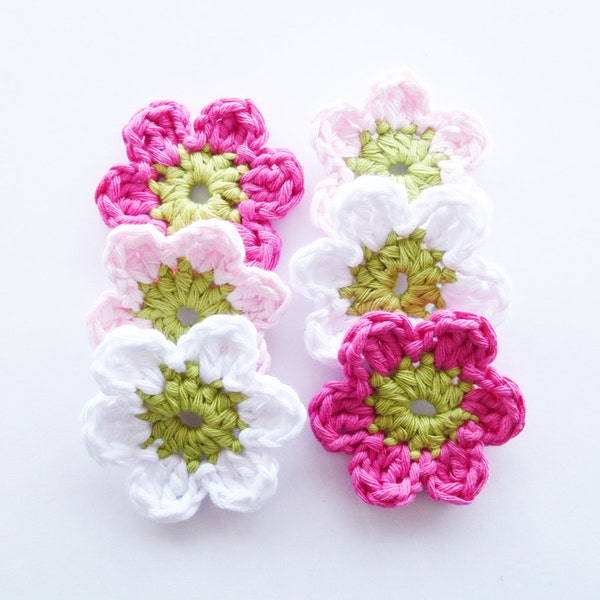 Crochet Flowers - Set of 6