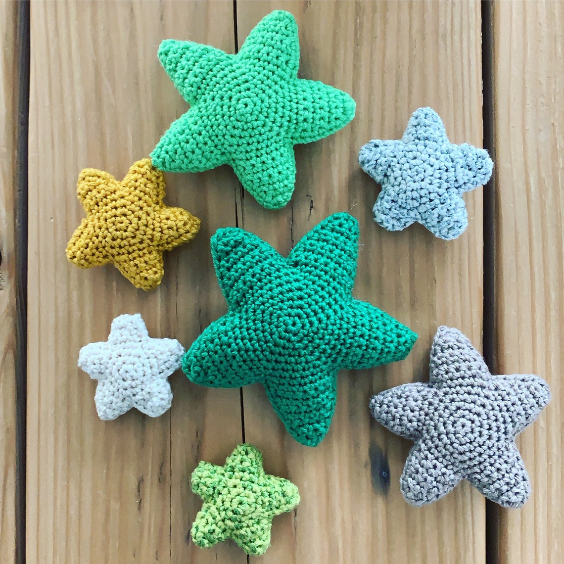 Crochet Stars Pattern Pack five Different Sizes/patterns Etsy