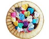 Crochet Hearts - Set of 15 (1.75 inch)