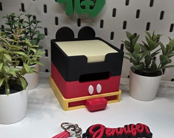 Mickey notitiehouder met 5 stencils – 3D-geprint schattig bureauopberger cadeau
